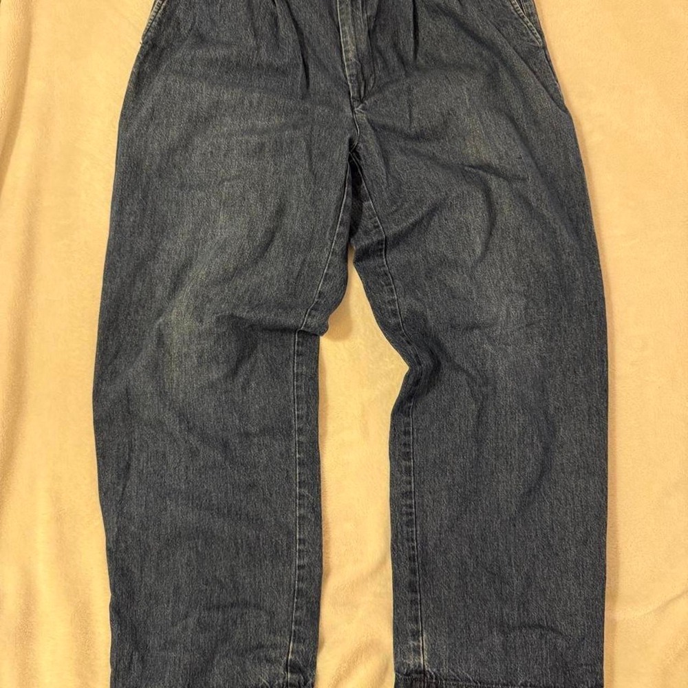 Vintage Tommy Hilfiger Pleated Baggy Jeans Medium Wash 33/30